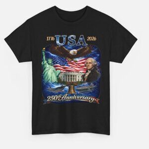 USA 250th Anniversary T-Shirt 1776–2026 Patriotic Eagle Flag George Washington